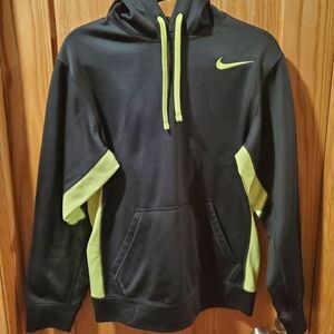 Nike Black and Bright Yellow Therma-Fit Hoodie Sweatshirt